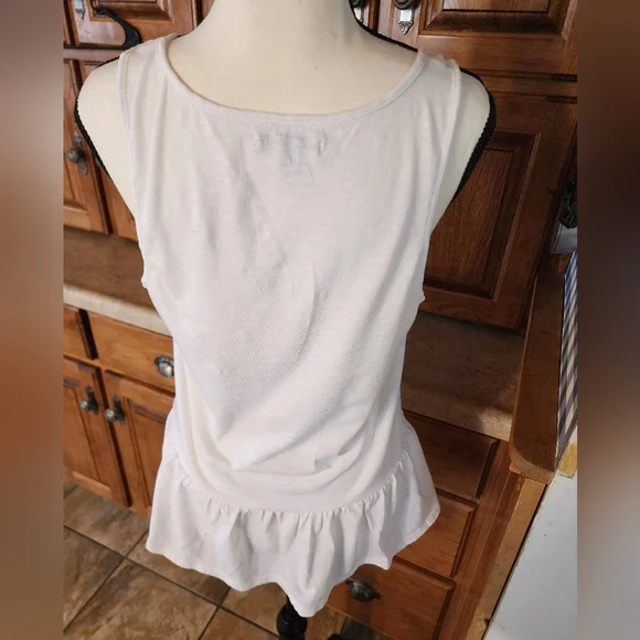 American Eagle Outfitters Cream Embroidered Overlay Tank Size M - Picture 7 of 9